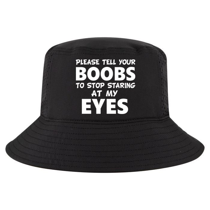 Funny Boob Meme Staring At My Eyes Cool Comfort Performance Bucket Hat