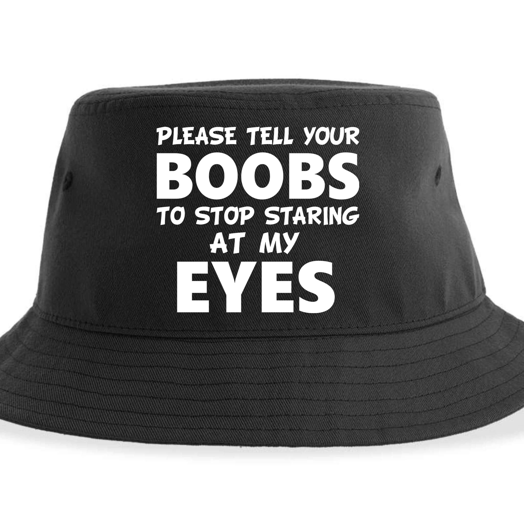 Funny Boob Meme Staring At My Eyes Sustainable Bucket Hat