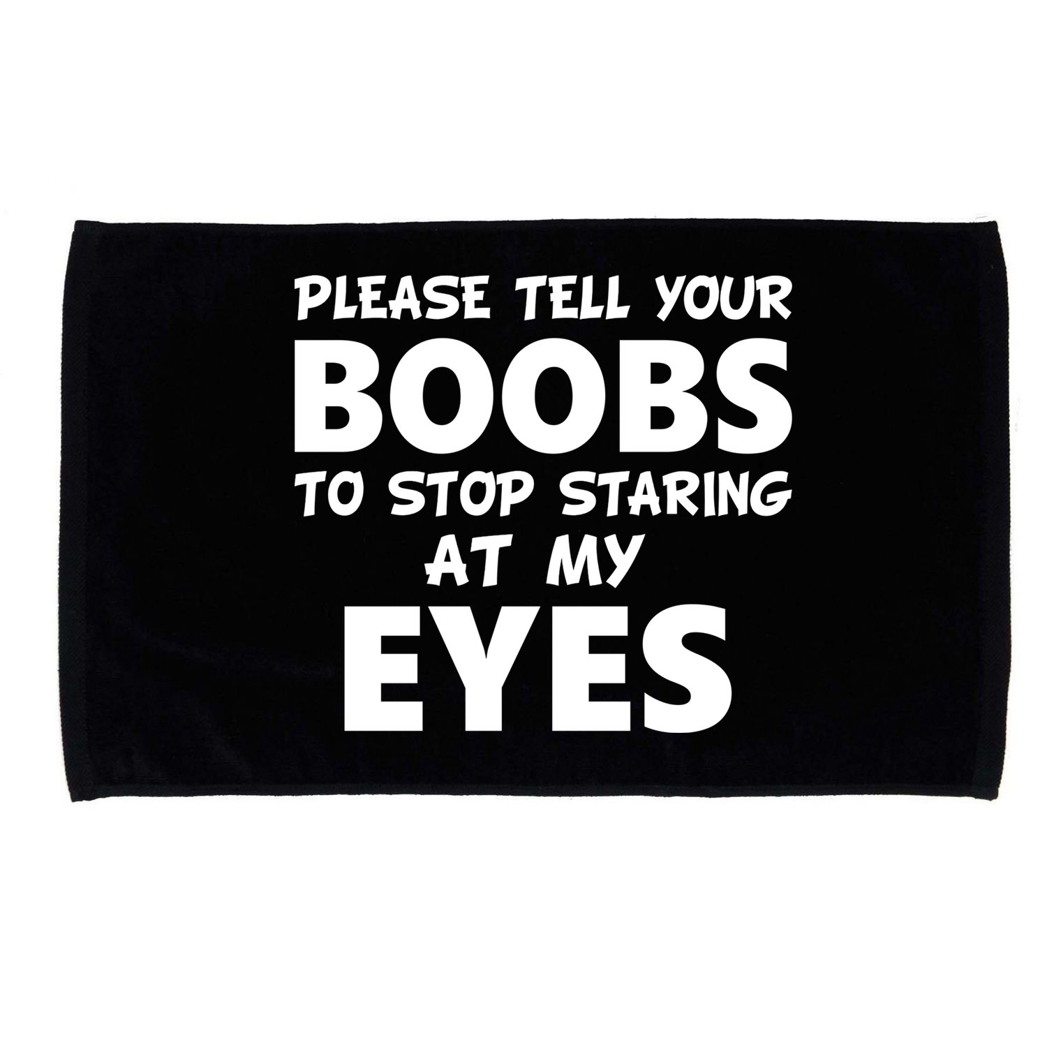 Funny Boob Meme Staring At My Eyes Microfiber Hand Towel