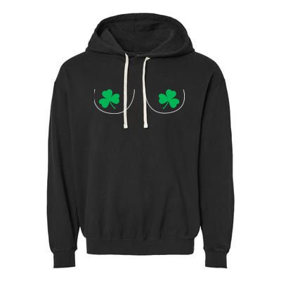 Funny Boob Novelty Shamrocks Garment-Dyed Fleece Hoodie