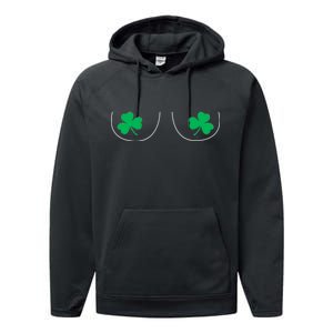 Funny Boob Novelty Shamrocks Performance Fleece Hoodie