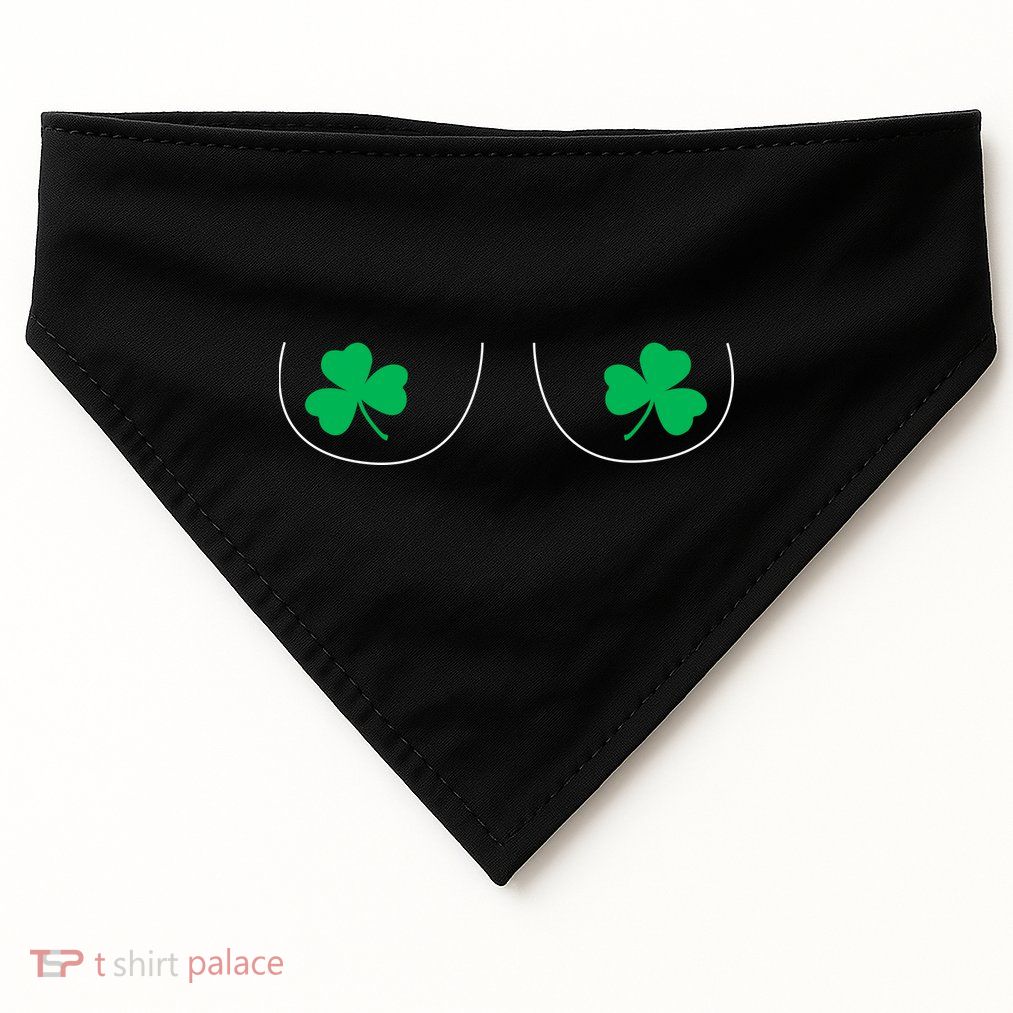 Funny Boob Novelty Shamrocks USA-Made Doggie Bandana