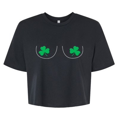 Funny Boob Novelty Shamrocks Bella+Canvas Jersey Crop Tee