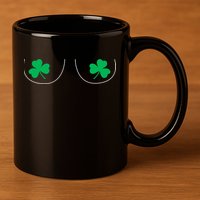 Funny Boob Novelty Shamrocks 11oz C Handle Ceramic Mug