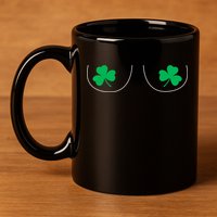Funny Boob Novelty Shamrocks 11oz C Handle Ceramic Mug