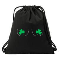 Funny Boob Novelty Shamrocks Drawstring Bag