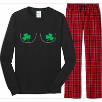 Funny Boob Novelty Shamrocks Long Sleeve Pajama Set