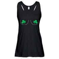 Funny Boob Novelty Shamrocks Ladies Essential Flowy Tank