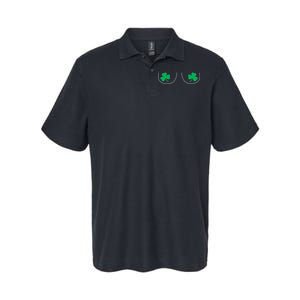 Funny Boob Novelty Shamrocks Softstyle Adult Sport Polo