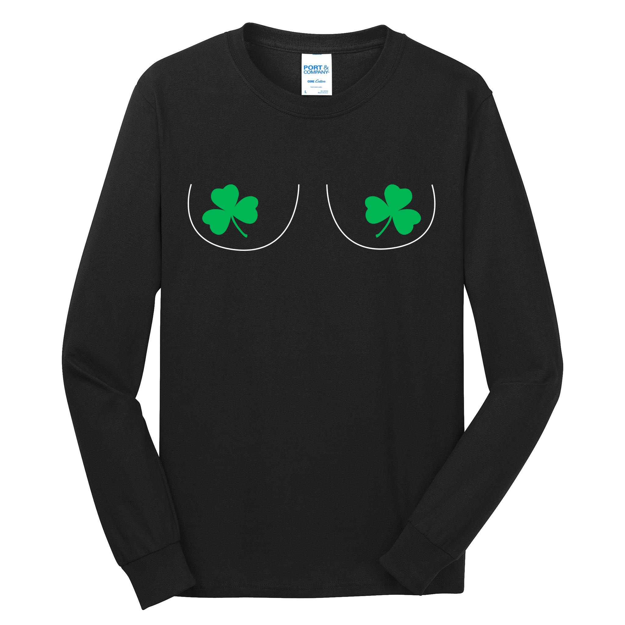 Funny Boob Novelty Shamrocks Tall Long Sleeve T-Shirt