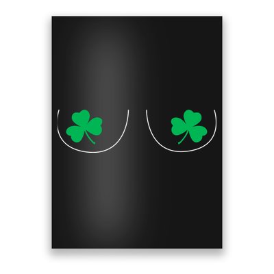 Funny Boob Novelty Shamrocks Poster