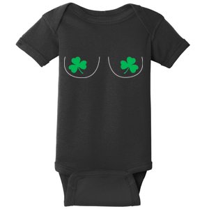 Funny Boob Novelty Shamrocks Baby Bodysuit