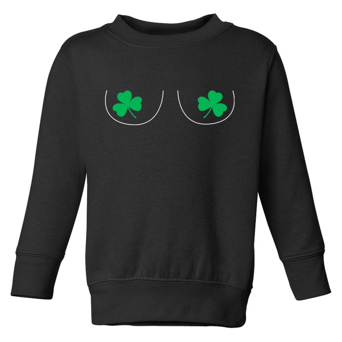 Funny Boob Novelty Shamrocks Toddler Sweatshirt