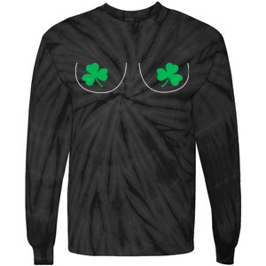 Funny Boob Novelty Shamrocks Tie-Dye Long Sleeve Shirt