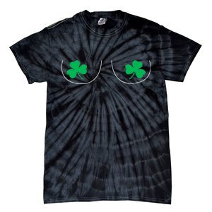 Funny Boob Novelty Shamrocks Tie-Dye T-Shirt