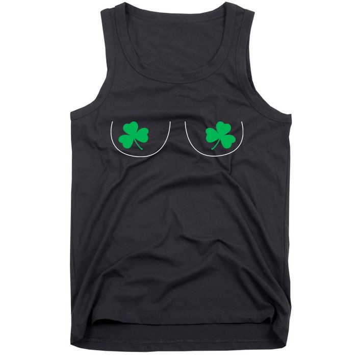 Funny Boob Novelty Shamrocks Tank Top