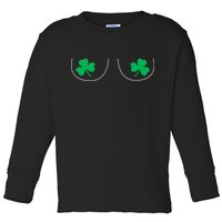 Funny Boob Novelty Shamrocks Toddler Long Sleeve Shirt