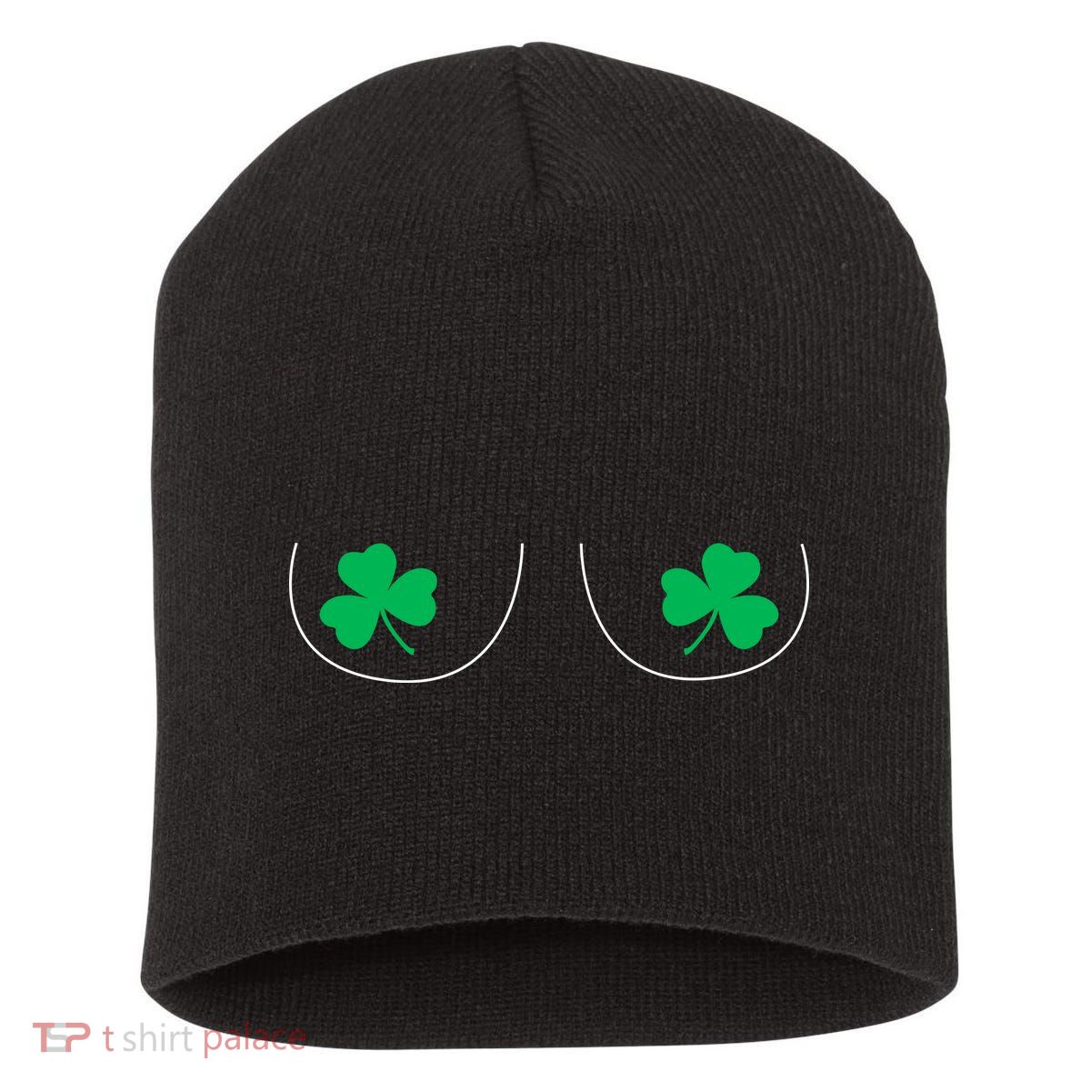 Funny Boob Novelty Shamrocks Short Acrylic Beanie