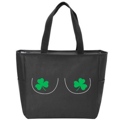 Funny Boob Novelty Shamrocks Zip Tote Bag