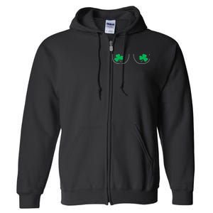 Funny Boob Novelty Shamrocks Full Zip Hoodie