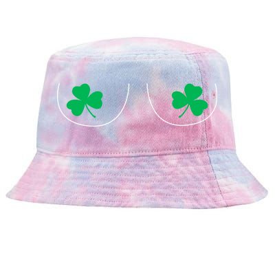 Funny Boob Novelty Shamrocks Tie-Dyed Bucket Hat