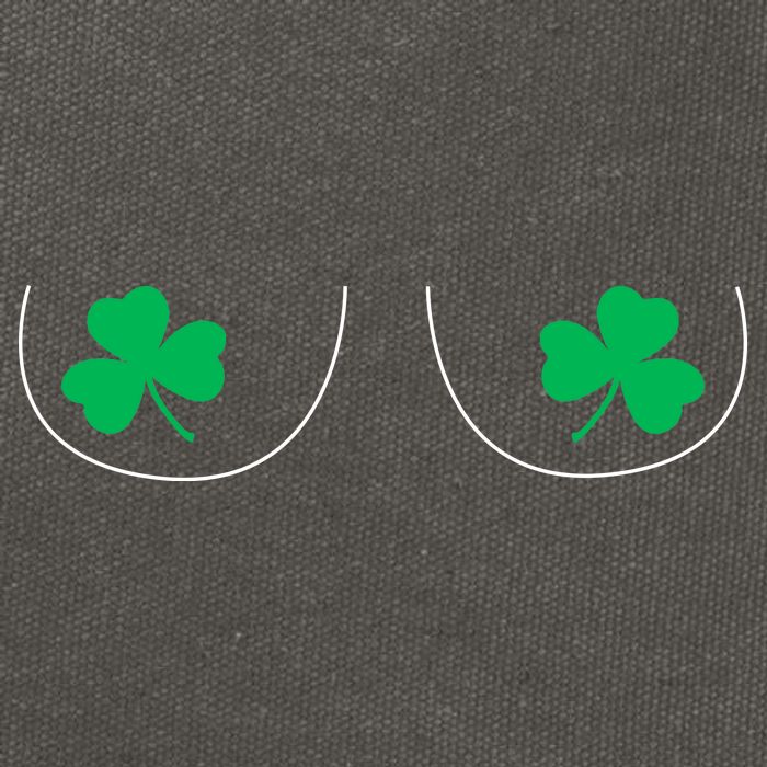 Funny Boob Novelty Shamrocks Cotton Canvas Backpack