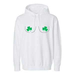 Funny Boob Novelty Shamrocks Garment-Dyed Fleece Hoodie