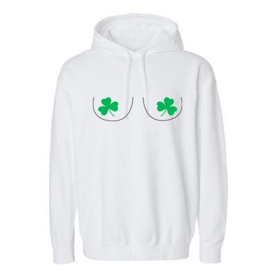 Funny Boob Novelty Shamrocks Garment-Dyed Fleece Hoodie