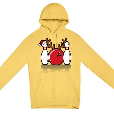 Funny Bowling Christmas Premium Pullover Hoodie