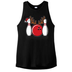 Funny Bowling Christmas Ladies PosiCharge Tri-Blend Wicking Tank