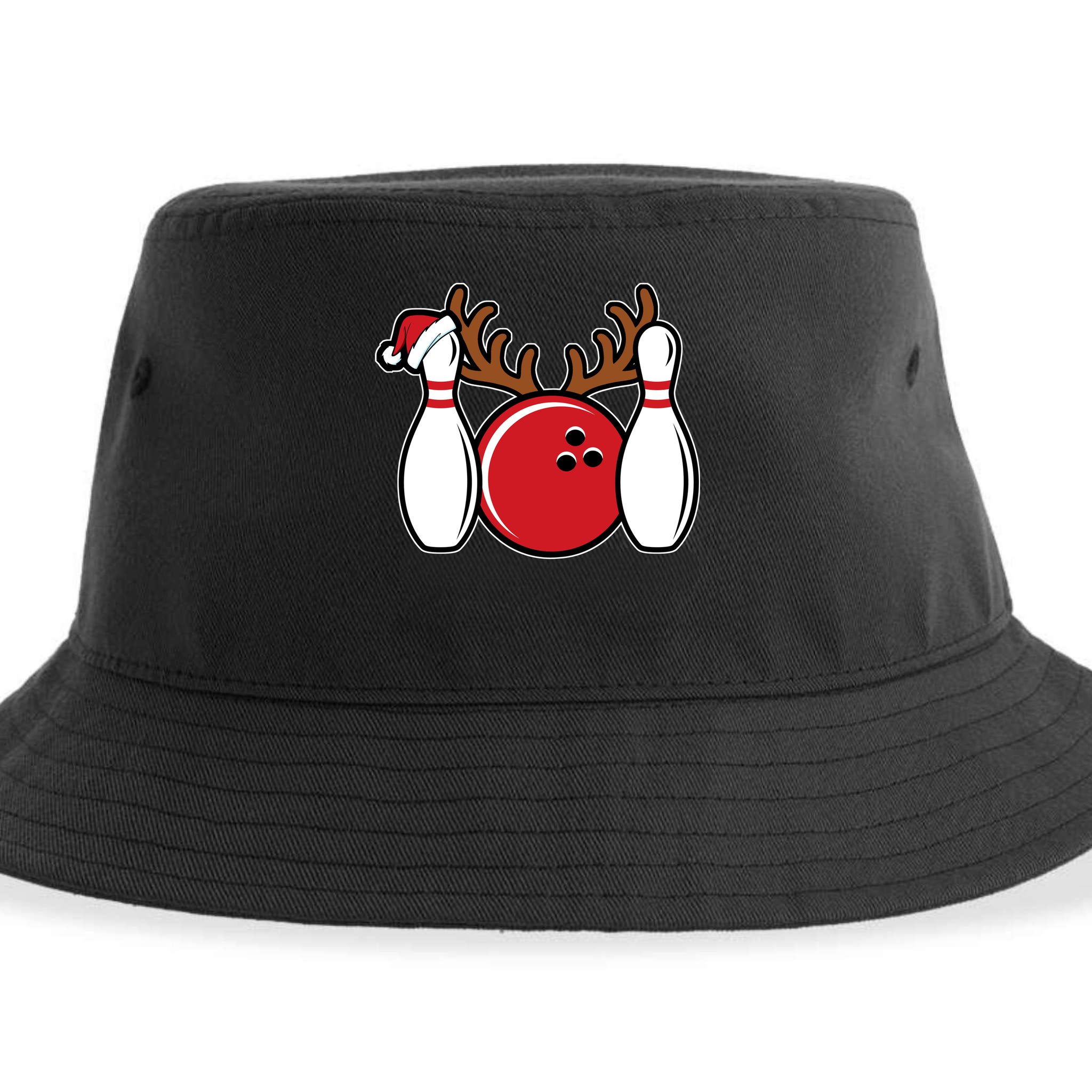 Funny Bowling Christmas Sustainable Bucket Hat