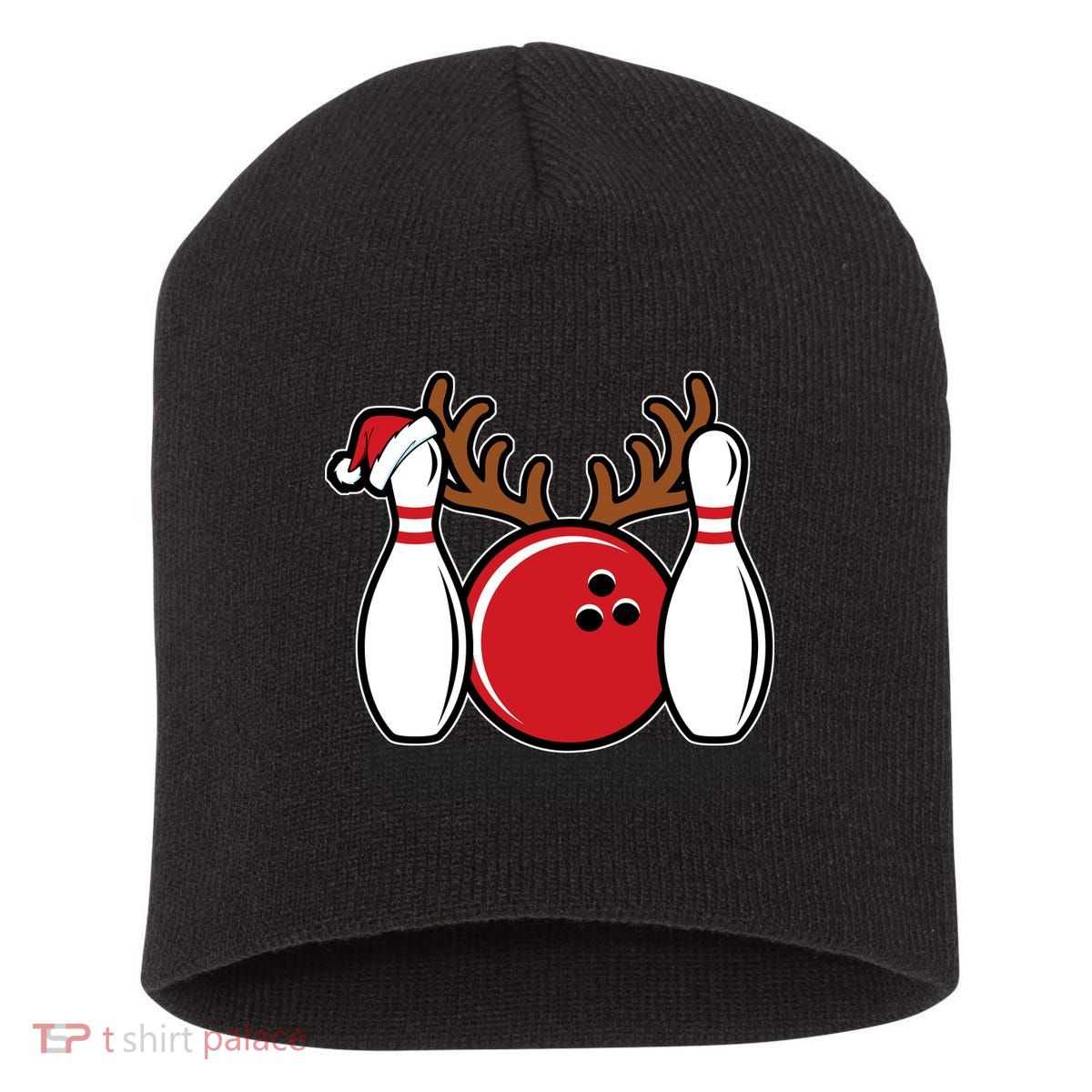 Funny Bowling Christmas Short Acrylic Beanie