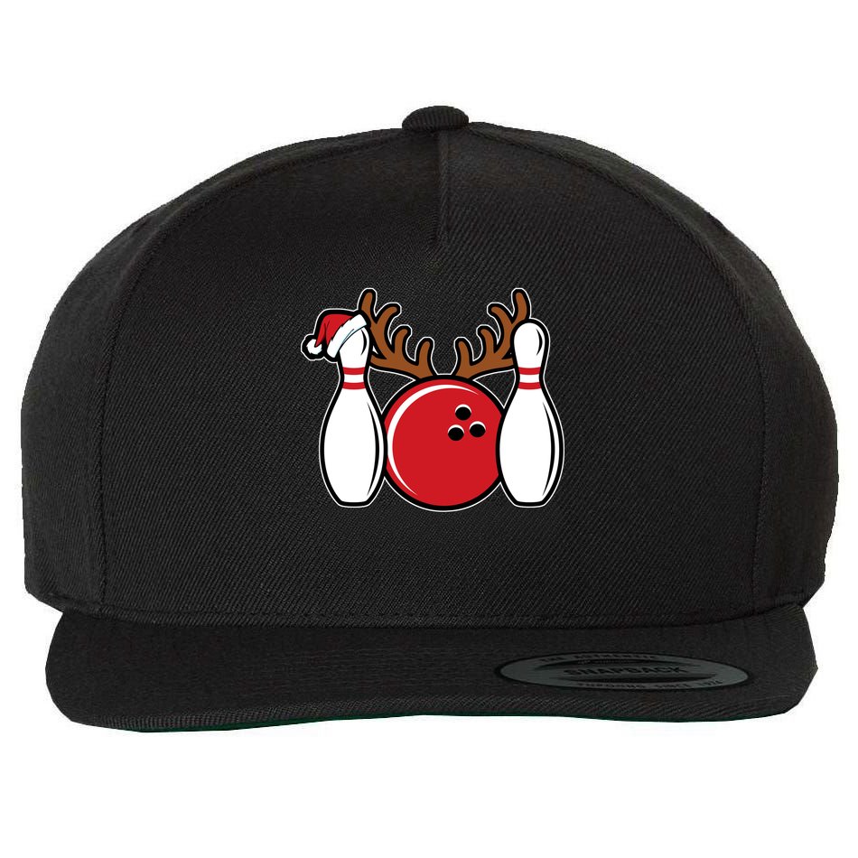 Funny Bowling Christmas Wool Snapback Cap