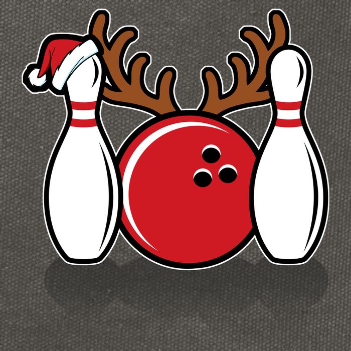 Funny Bowling Christmas Cotton Canvas Backpack