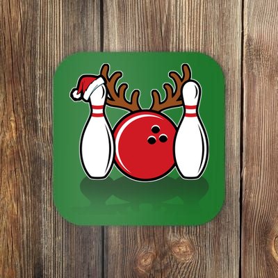 Funny Bowling Christmas Coaster