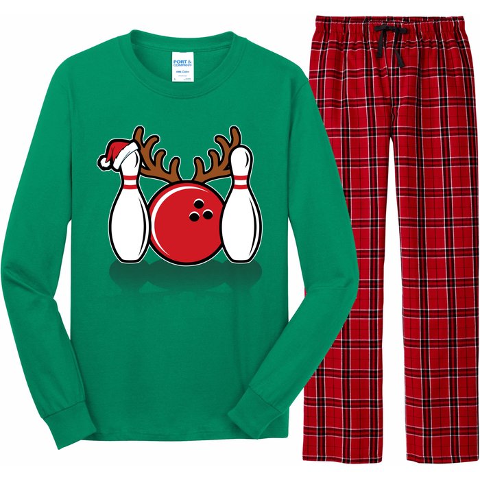 Funny Bowling Christmas Long Sleeve Pajama Set