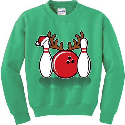 Funny Bowling Christmas Kids Sweatshirt