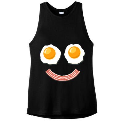 Funny Breakfast Bacon and Eggs Ladies PosiCharge Tri-Blend Wicking Tank