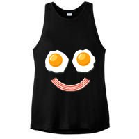 Funny Breakfast Bacon and Eggs Ladies PosiCharge Tri-Blend Wicking Tank