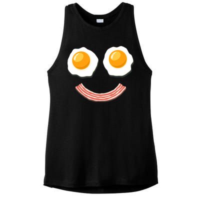 Funny Breakfast Bacon and Eggs Ladies PosiCharge Tri-Blend Wicking Tank