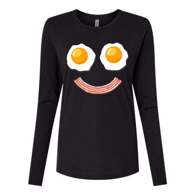 Funny Breakfast Bacon and Eggs Womens Cotton Relaxed Long Sleeve T-Shirt