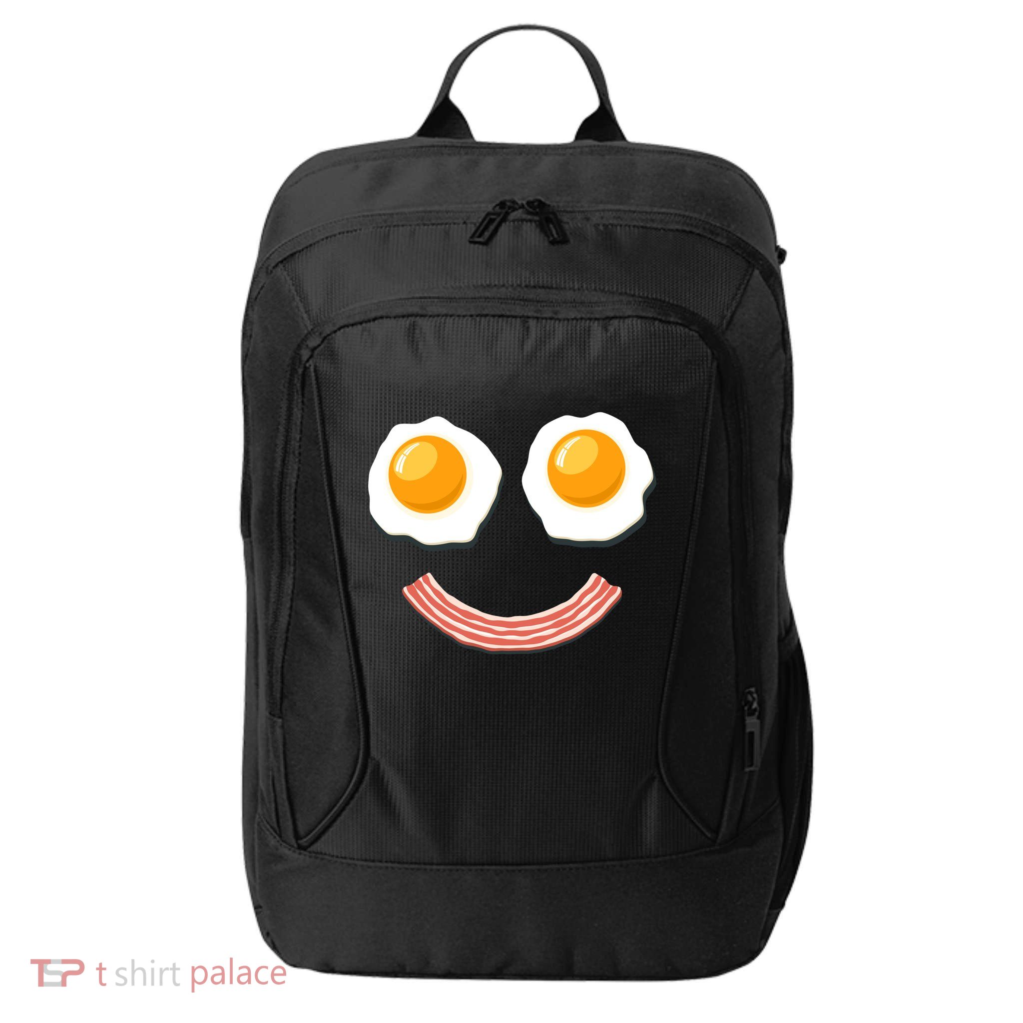 Funny Breakfast Bacon and Eggs City Backpack