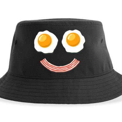 Funny Breakfast Bacon and Eggs Sustainable Bucket Hat