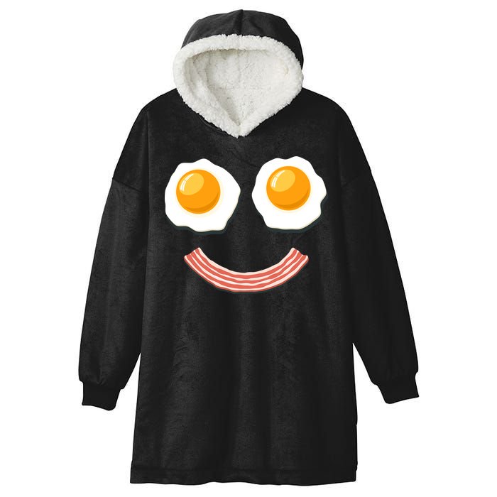 Funny Breakfast Bacon and Eggs Hooded Wearable Blanket