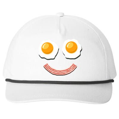 Funny Breakfast Bacon and Eggs Snapback Five-Panel Rope Hat