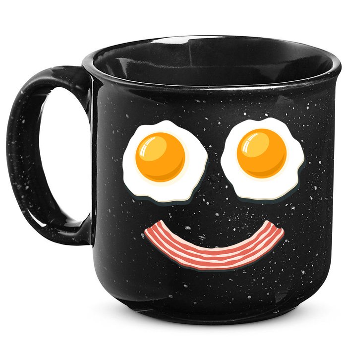 Funny Breakfast Bacon and Eggs 15oz Campfire Ceramic Mug