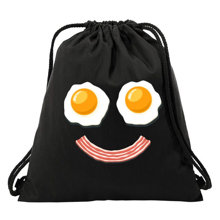 Funny Breakfast Bacon and Eggs Drawstring Bag