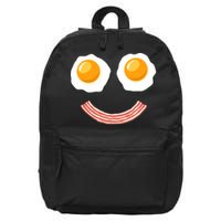 Funny Breakfast Bacon and Eggs 16 in Basic Backpack