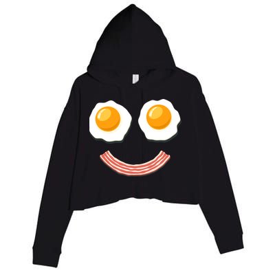 Funny Breakfast Bacon and Eggs Crop Fleece Hoodie