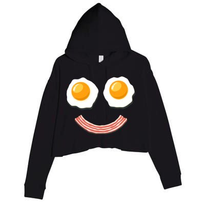 Funny Breakfast Bacon and Eggs Crop Fleece Hoodie